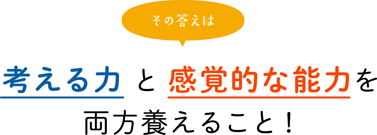 考える力 と 感覚的な能力を両方養えること！