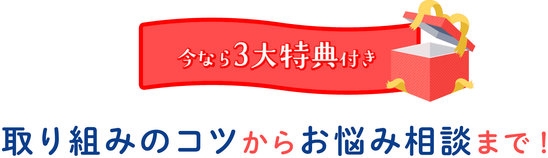 今なら3大特典付き取り組みのコツからお悩み相談まで！