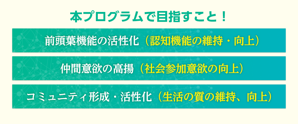 本プログラムで目指すこと!